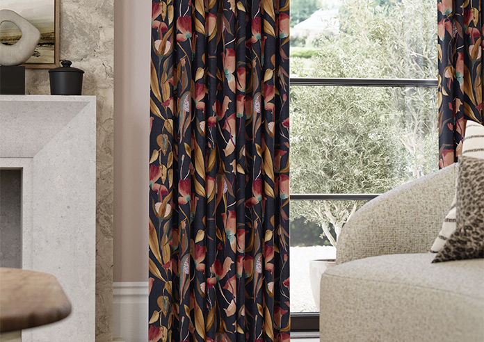 Belle Fuchsia, Indigo - Made to Measure Curtains - Image 5